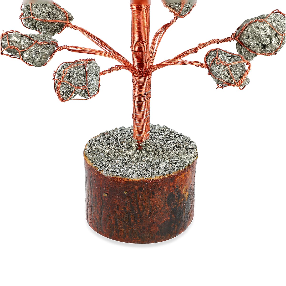 Rose Gold Gemstone Pyrite Tree image number 2