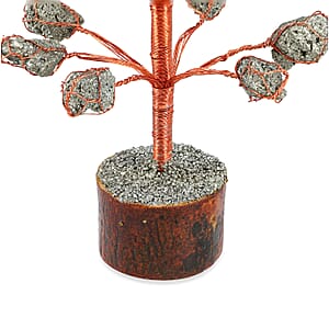 Rose Gold Gemstone Pyrite Tree