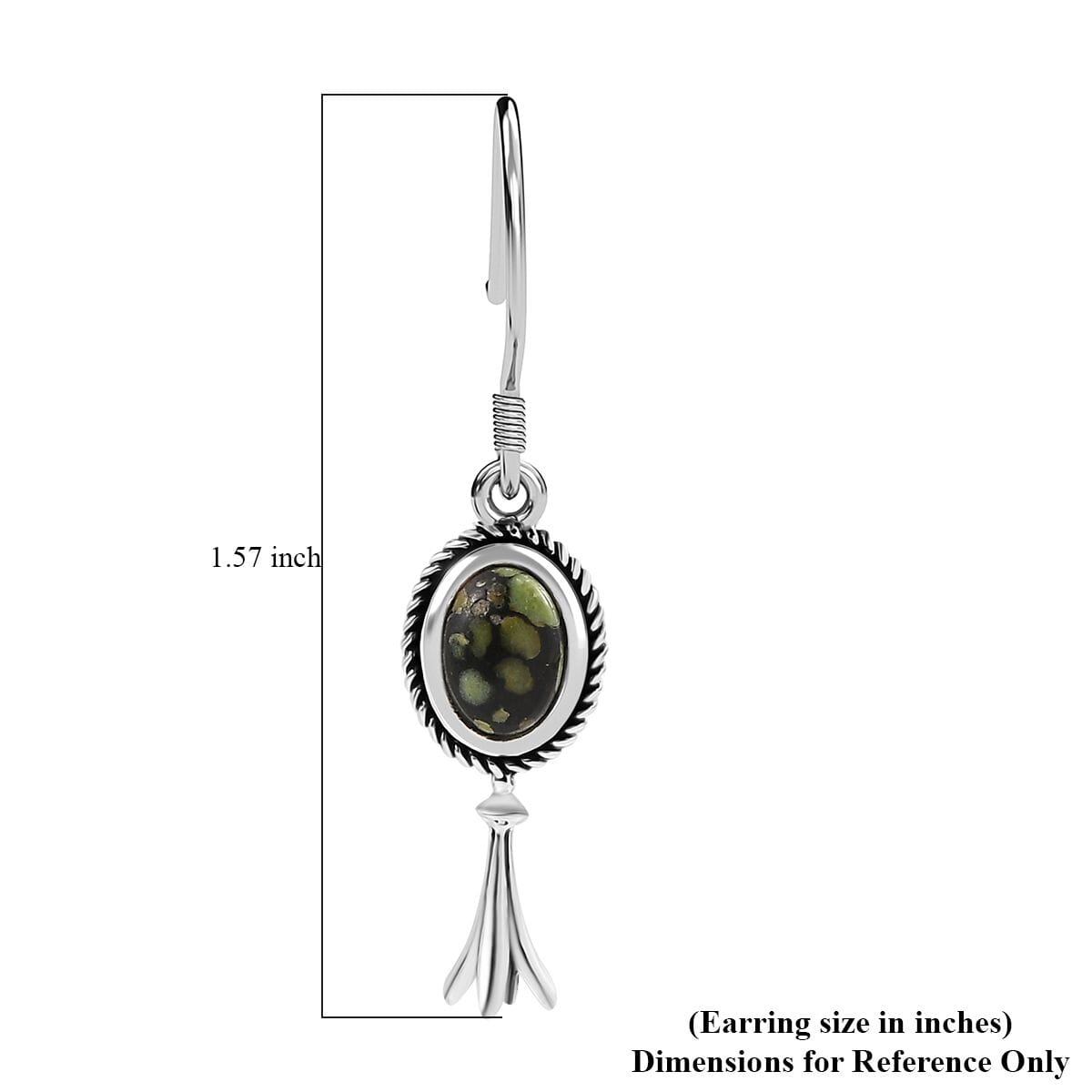 D’Joy Artisan Crafted Whispering Web Turquoise 1.65 ctw Squash Blossom Earrings in Sterling Silver  image number 5