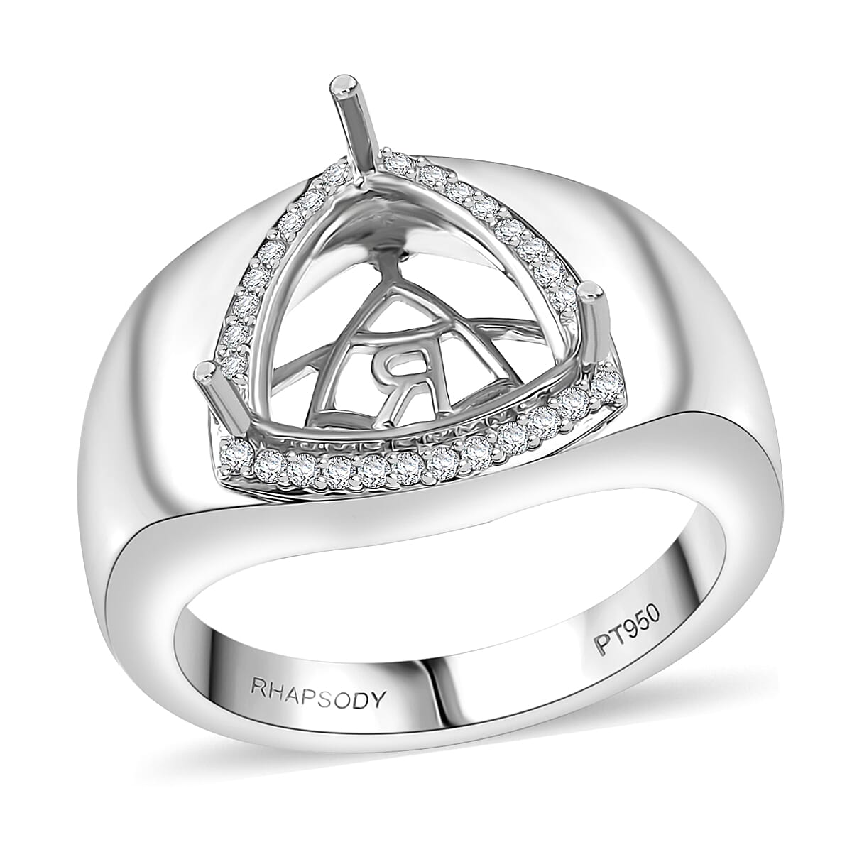 Rhapsody Diamond E-F VS 0.20 ctw Mounting Ring in 950 Platinum (Size 10.0) 13g image number 0