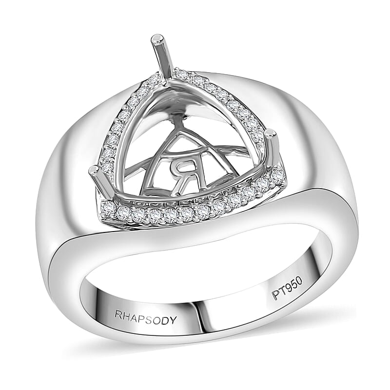 Rhapsody Diamond E-F VS 0.20 ctw Mounting Ring in 950 Platinum (Size 10.0) 13g