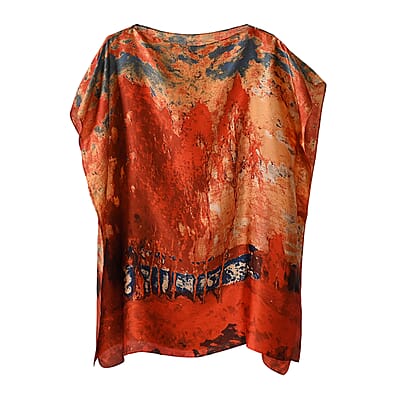 Orange Tree Satin Kaftan - One Size Fits Most