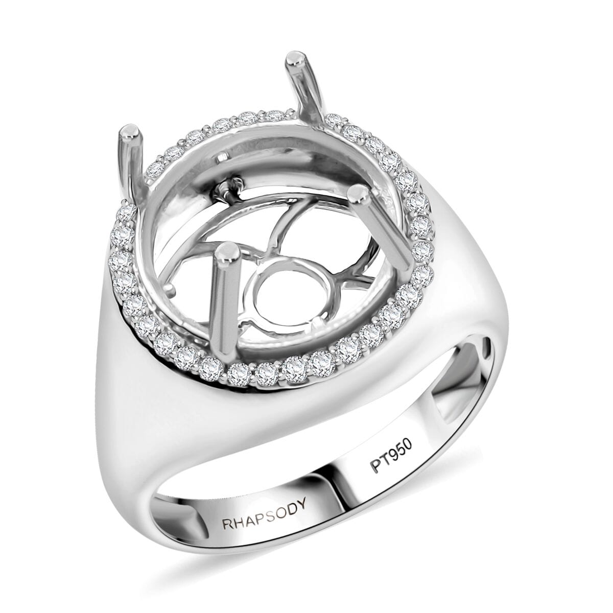 Rhapsody Diamond I2 0.33 ctw Mounting Ring in 950 Platinum (Size 10.0) image number 0