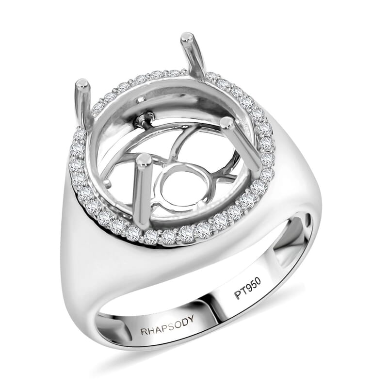 Diamond I2 0.33 ctw Mounting Ring in 950 Platinum (Size 10.0)