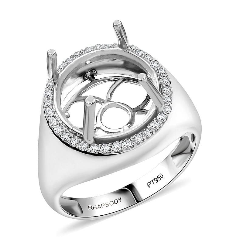 Diamond I2 0.33 ctw Mounting Ring in 950 Platinum (Size 10.0)