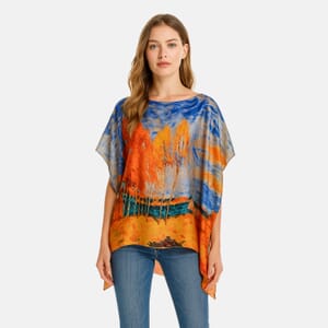 Red Tree Satin Kaftan - One Size Fits Most