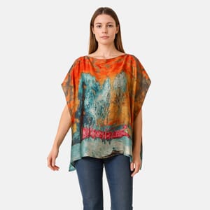 Blue Tree Satin Kaftan - One Size Fits Most