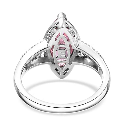 EverTrue Simulated PInk Diamond Ring in 18K YG Plated and Platinum Bond (Size 10.0)