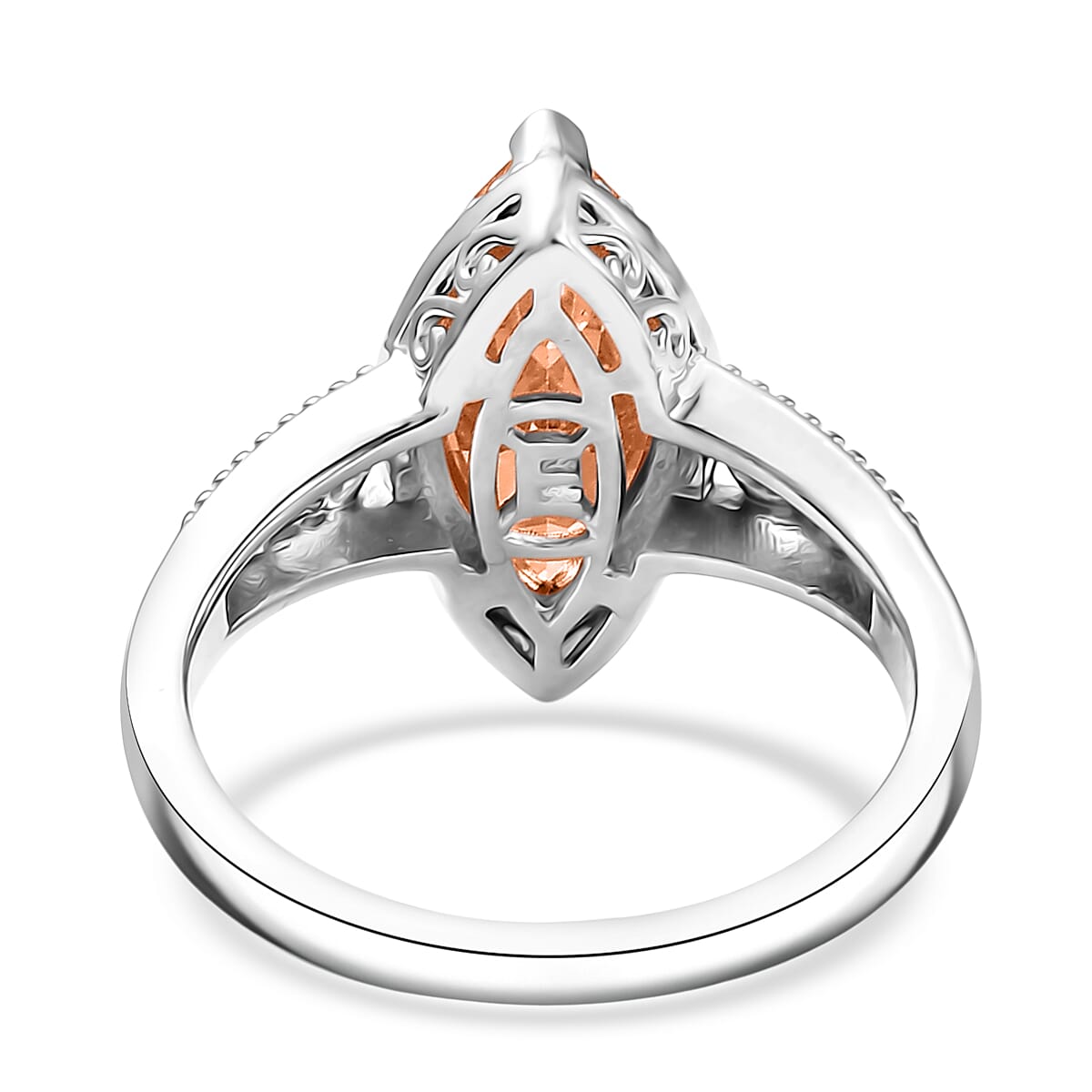 EverTrue Simulated Champagne Diamond Ring in 18K YG Plated and Platinum Bond (Size 10.0) image number 4