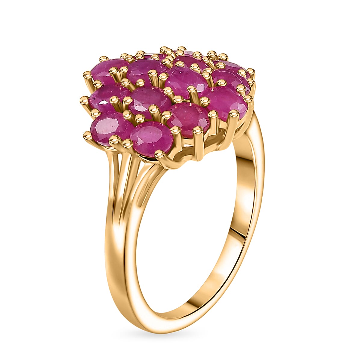 Ruby 3.50 ctw Ring in 18K Vermeil Yellow Gold Over Sterling Silver (Size 8.0)