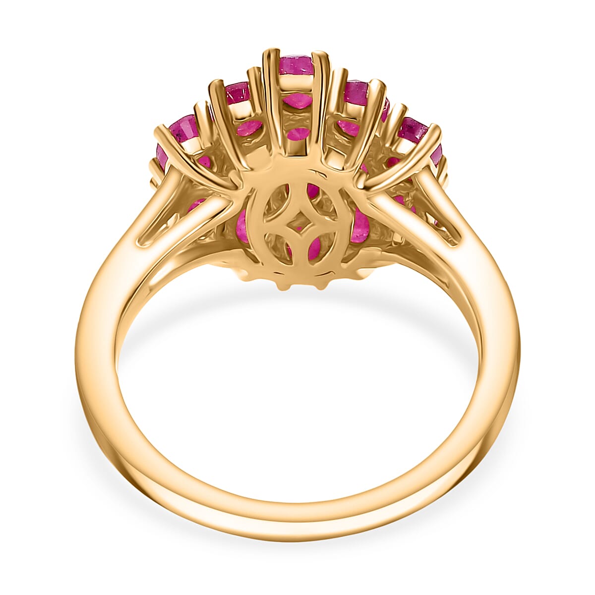Ruby 3.50 ctw Ring in 18K Vermeil Yellow Gold Over Sterling Silver (Size 8.0)