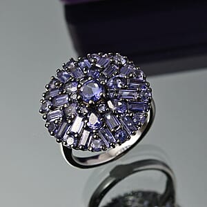 D'Joy Premium Catalina Iolite 4.00 ctw Starflare Ring in Rhodium Over Sterling Silver (Size 6.0)