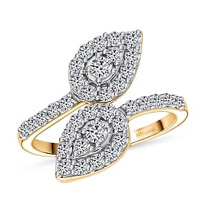 Lab Grown Diamond (SI-GH) 1.00 ctw Ring in Vermeil YG Over Sterling Silver (Size 10)