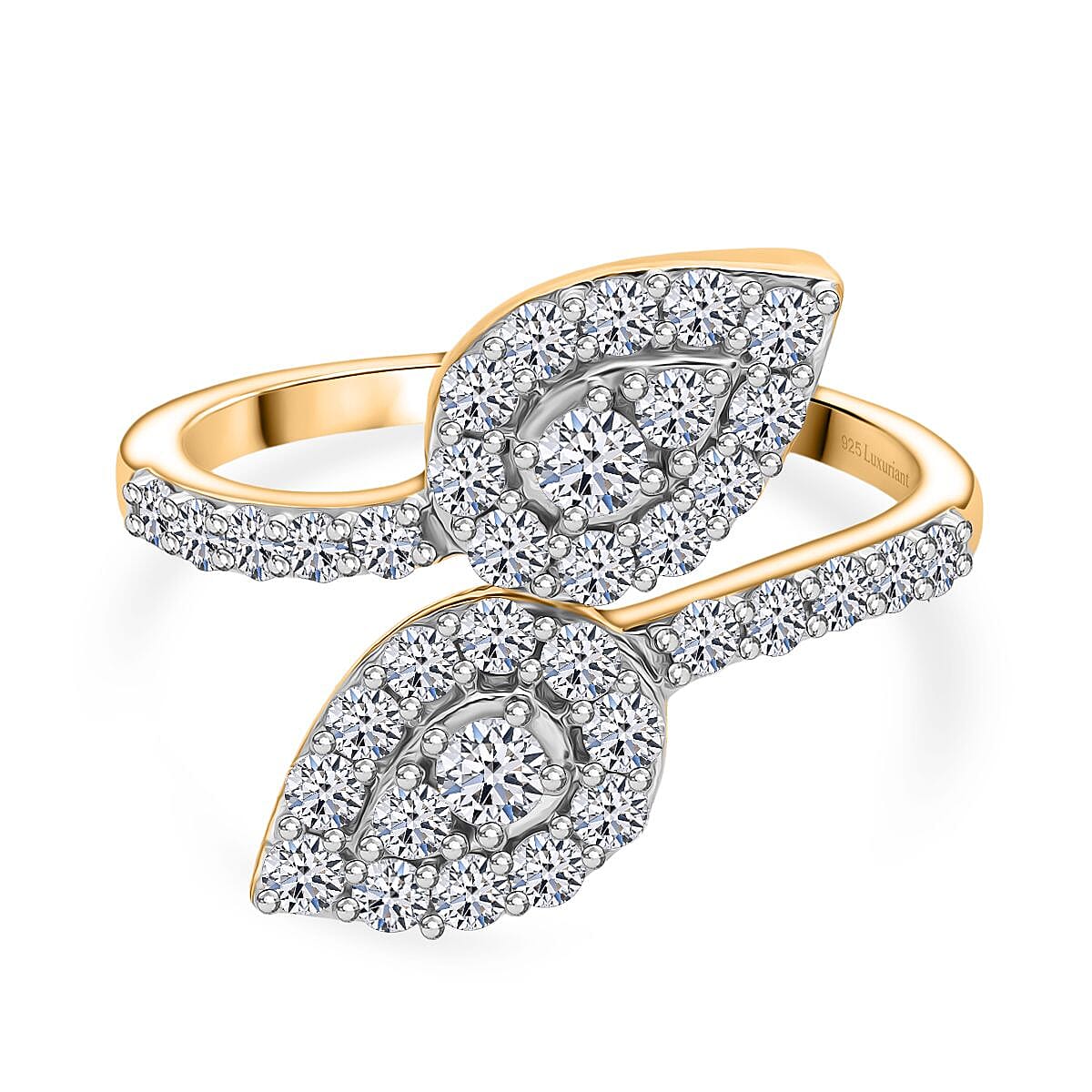 Luxuriant Lab Grown Diamond 1.00 ctw Ring in Vermeil Yellow Gold Over Sterling Silver (Size 11.)
