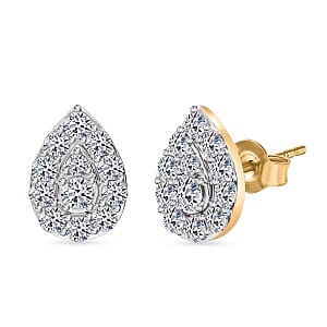 Luxuriant Lab Grown Diamond (G-H, SI) 1.00 ctw Earrings in 18K Vermeil Yellow Gold Over Sterling Silver