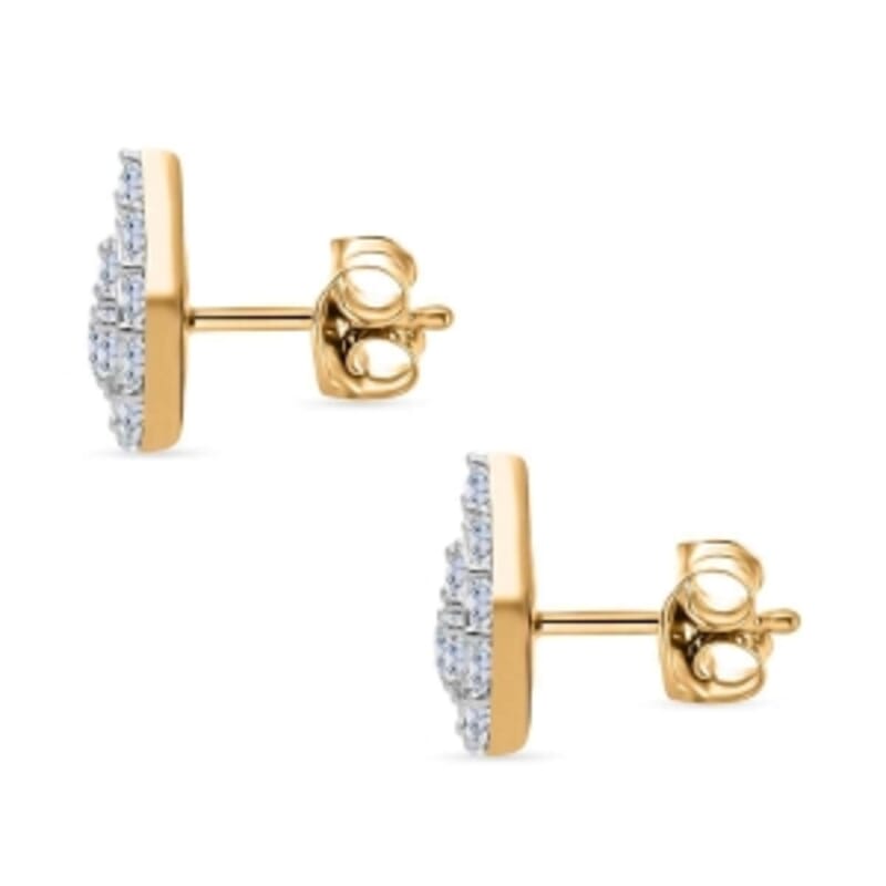 Luxuriant Lab Grown Diamond (G-H, SI) 1.00 ctw Earrings in 18K Vermeil Yellow Gold Over Sterling Silver