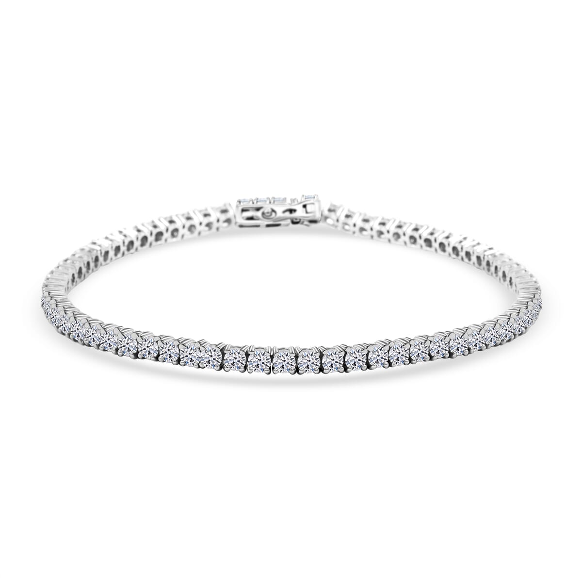 950 Platinum Luxuriant Lab Grown Diamond G VS 4.00 ctw Tennis Bracelet (7.25 In) 12.80 Grams image number 0