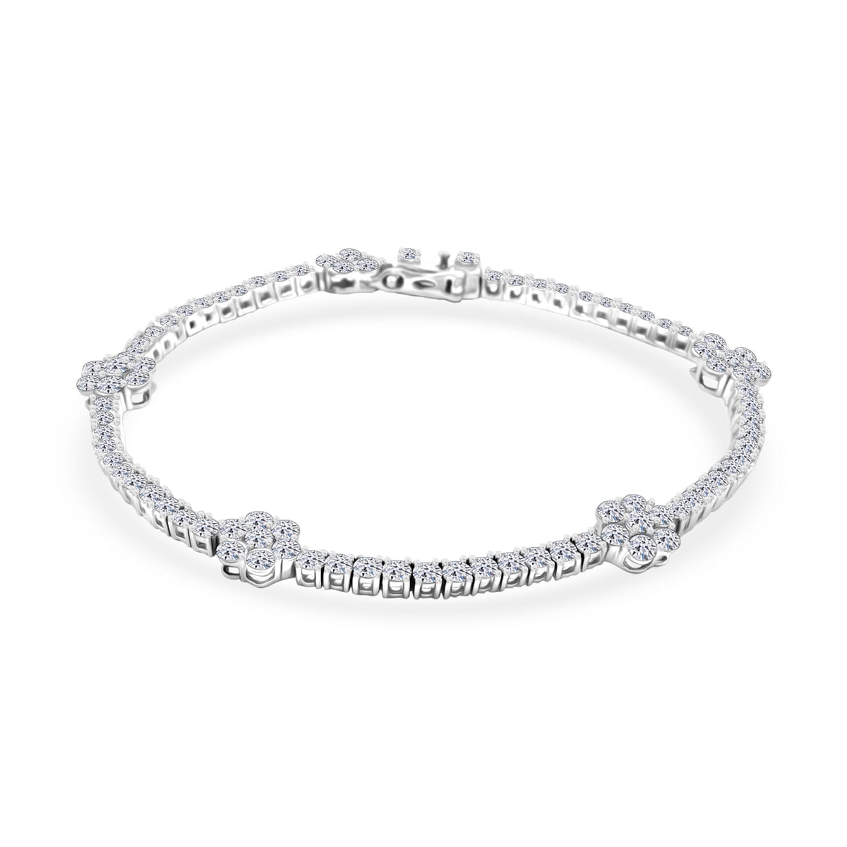 NY CLOSEOUT 950 Platinum Luxuriant Lab Grown Diamond (VVS - EF) Bracelet (13.35 g) (7.25 In) 5.25 ctw image number 0