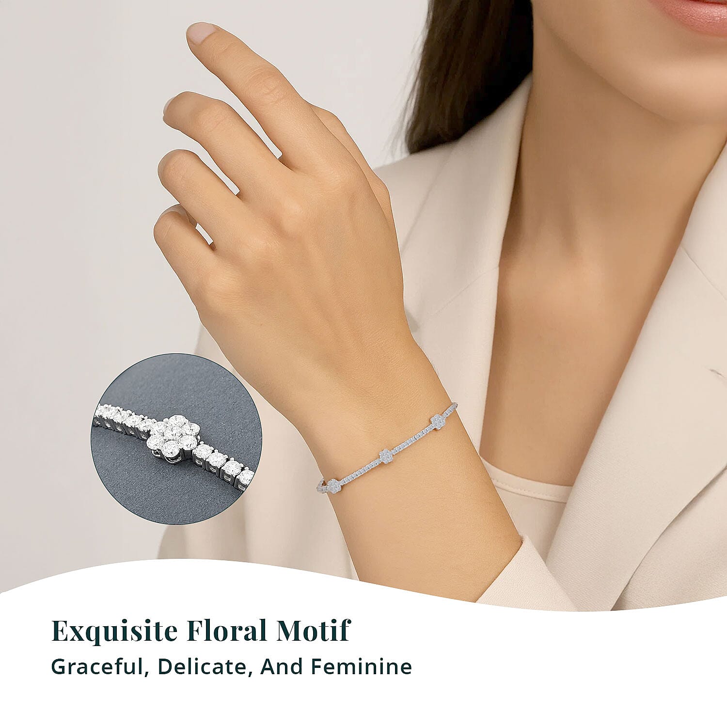 NY CLOSEOUT 950 Platinum Luxuriant Lab Grown Diamond (VVS - EF) Bracelet (13.35 g) (7.25 In) 5.25 ctw