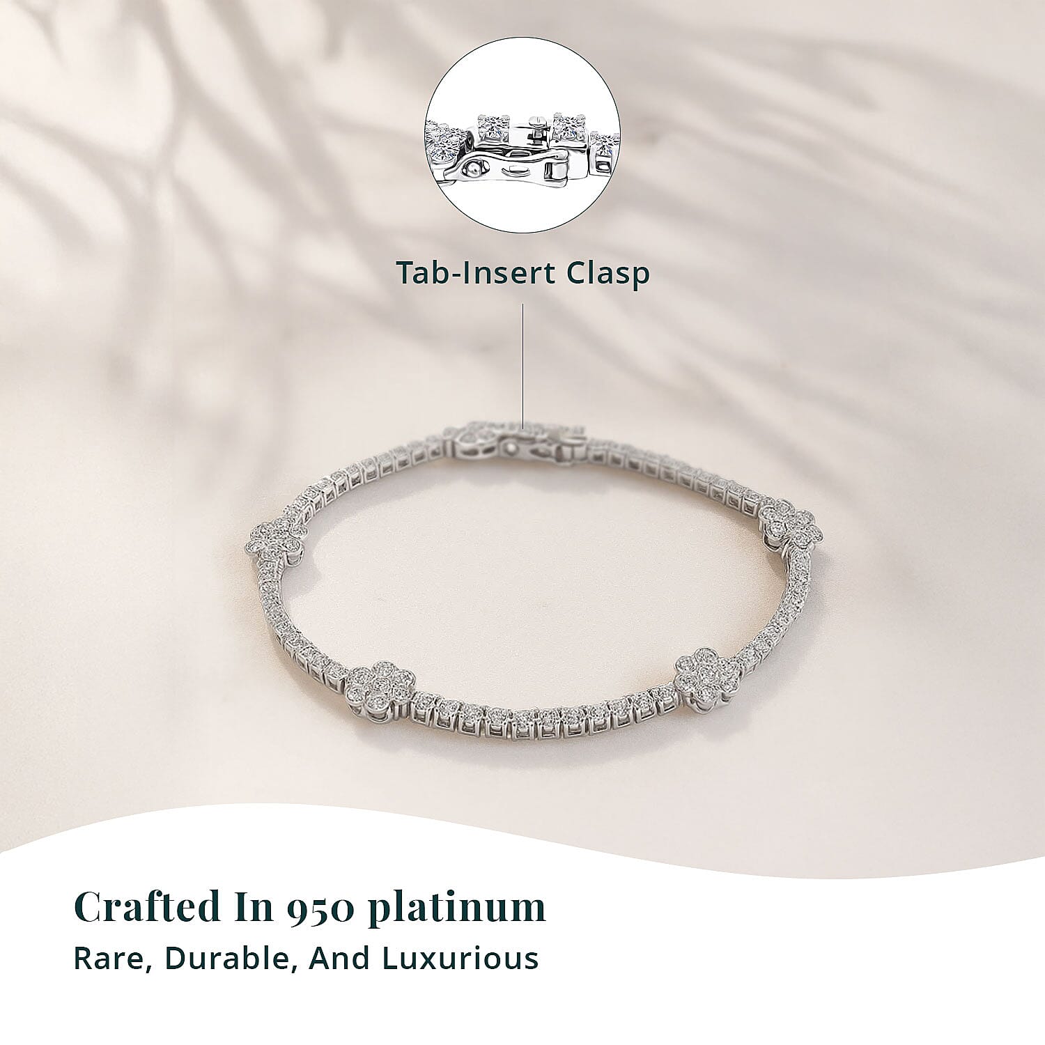 NY CLOSEOUT 950 Platinum Luxuriant Lab Grown Diamond (VVS - EF) Bracelet (13.35 g) (7.25 In) 5.25 ctw