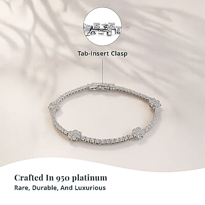 NY CLOSEOUT 950 Platinum Luxuriant Lab Grown Diamond (VVS - EF) Bracelet (13.35 g) (7.25 In) 5.25 ctw