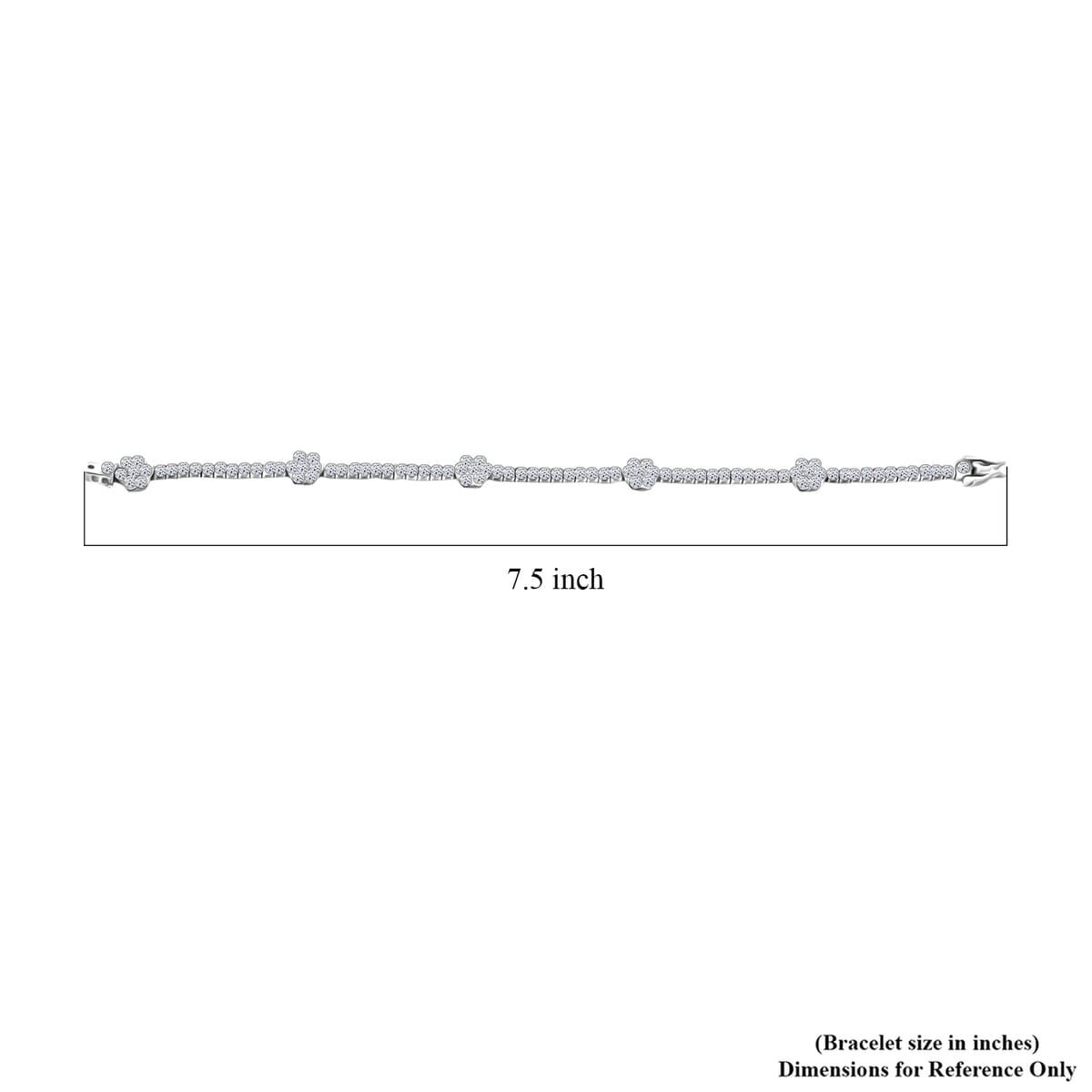 NY CLOSEOUT 950 Platinum Luxuriant Lab Grown Diamond (VVS - EF) Bracelet (13.35 g) (7.25 In) 5.25 ctw image number 4