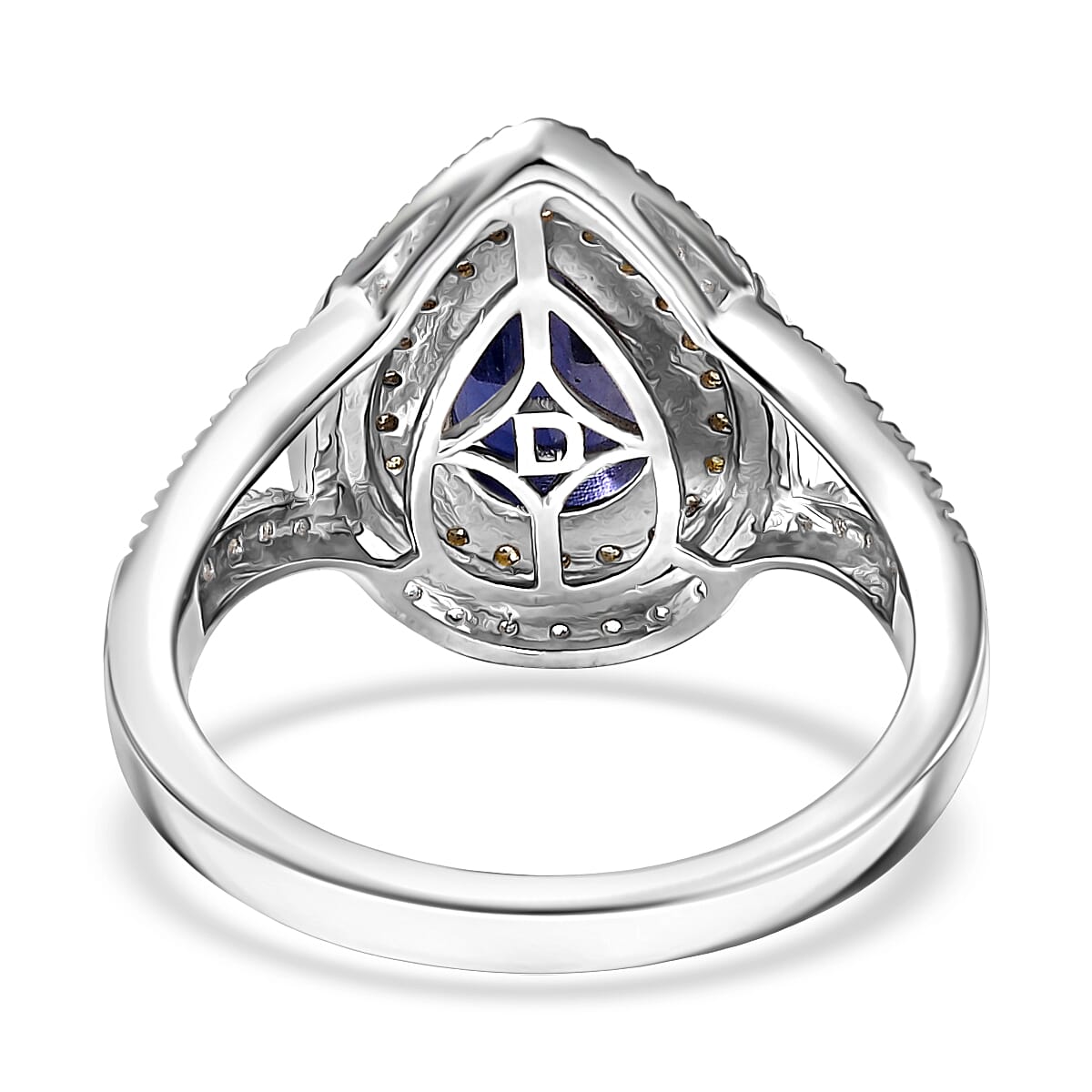 D'Joy Catalina Iolite and Multi Gemstone 2.25 ctw Solar Halo Ring in Rhodium Over Sterling Silver (Size 10.0)