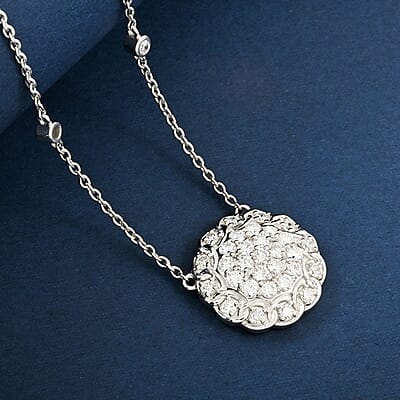 Luxuriant Lab Grown Diamond G SI 1.35 ctw Necklace in Sterling Silver 18 Inches