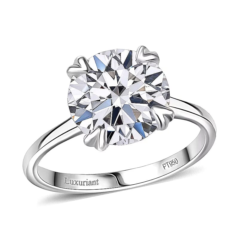 IGI Certified Luxuriant Lab Grown Diamond, Lab Grown Blue Diamond Ring in 950 Platinum 5.00 ctw (Size 10.0)