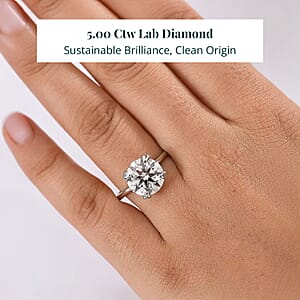 IGI Certified Luxuriant Lab Grown Diamond, Lab Grown Blue Diamond Ring in 950 Platinum 5.00 ctw (Size 10.0)