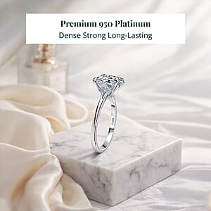 IGI Certified Luxuriant Lab Grown Diamond, Lab Grown Blue Diamond Ring in 950 Platinum 5.00 ctw (Size 10.0)