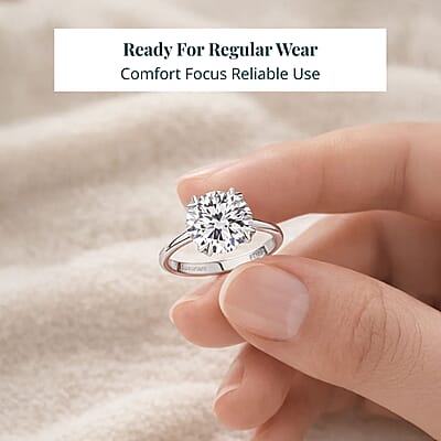 IGI Certified Luxuriant Lab Grown Diamond, Lab Grown Blue Diamond Ring in 950 Platinum 5.00 ctw (Size 10.0)