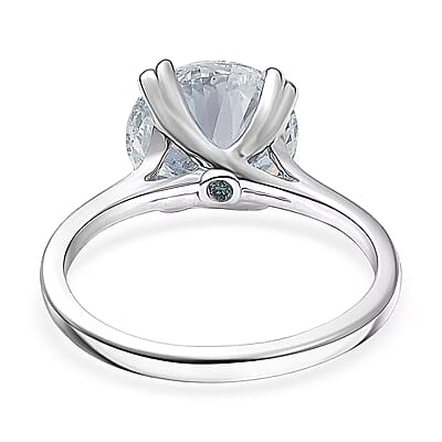 IGI Certified Luxuriant Lab Grown Diamond, Lab Grown Blue Diamond Ring in 950 Platinum 5.00 ctw (Size 10.0)