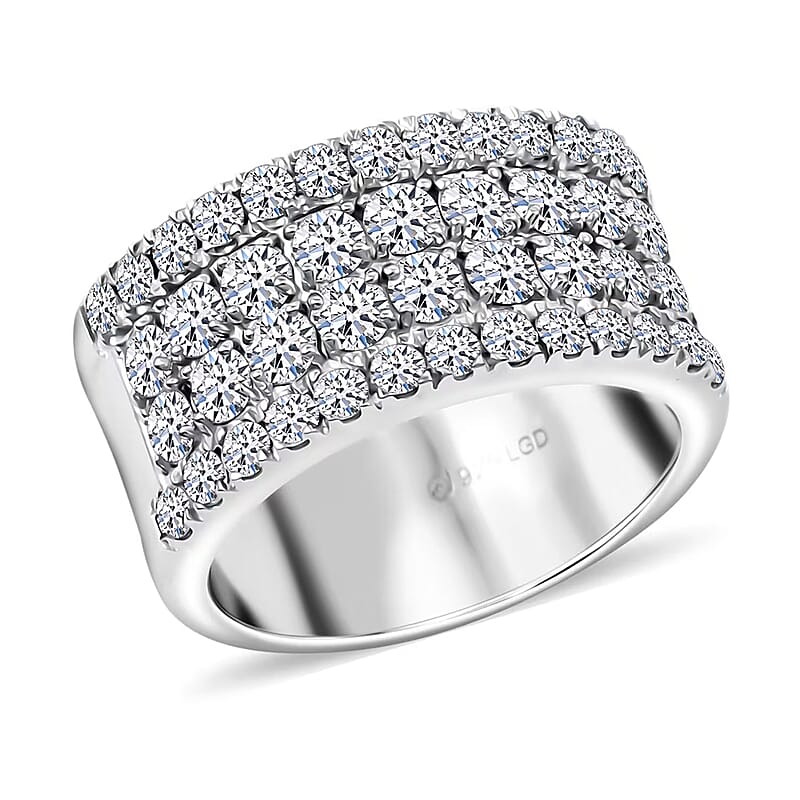 Luxuriant Lab Grown Diamond 2.14 ctw Ring in Sterling Silver (Size 10.0)