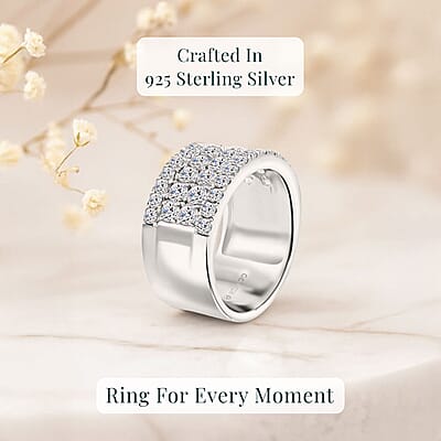 Luxuriant Lab Grown Diamond 2.14 ctw Ring in Sterling Silver (Size 10.0)