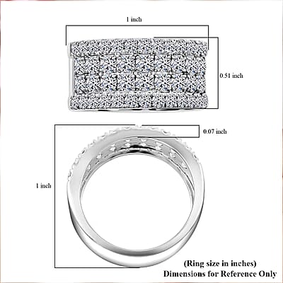 Luxuriant Lab Grown Diamond 2.14 ctw Ring in Sterling Silver (Size 10.0)