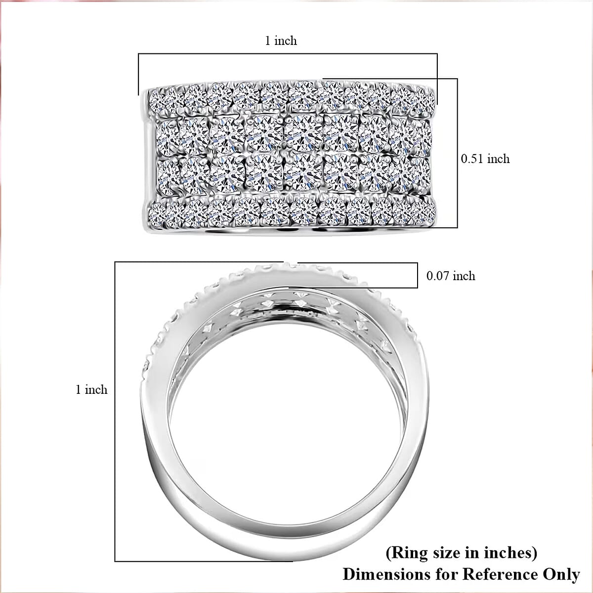 Luxuriant Lab Grown Diamond G SI 2.14 ctw Ring in Sterling Silver (Size 8.0) image number 6