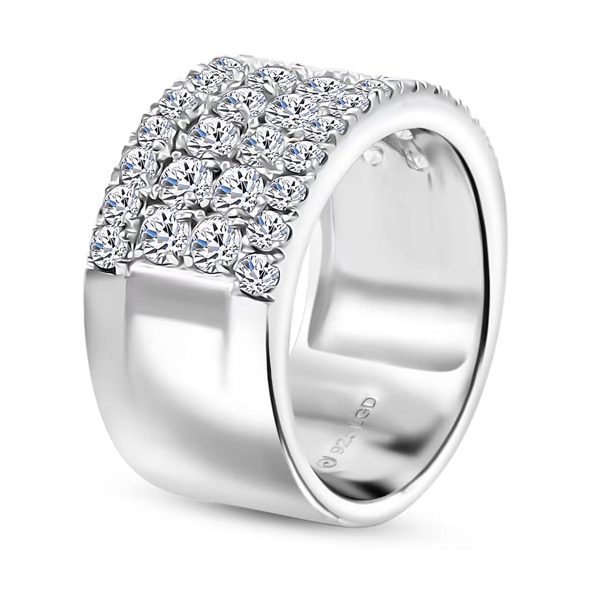 Luxuriant Lab Grown Diamond G SI 2.14 ctw Ring in Sterling Silver (Size 8.0) image number 7