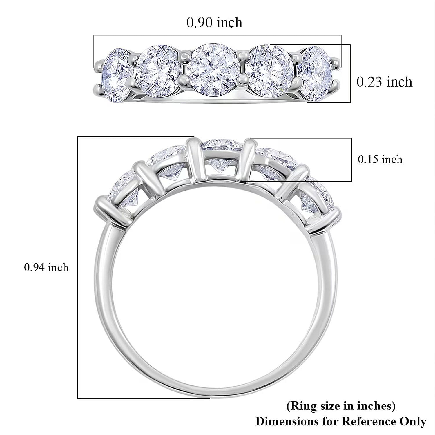 Luxuriant Lab Grown Diamond G VS 2.50 ctw Ring in 14K White Gold (Size 10.0)