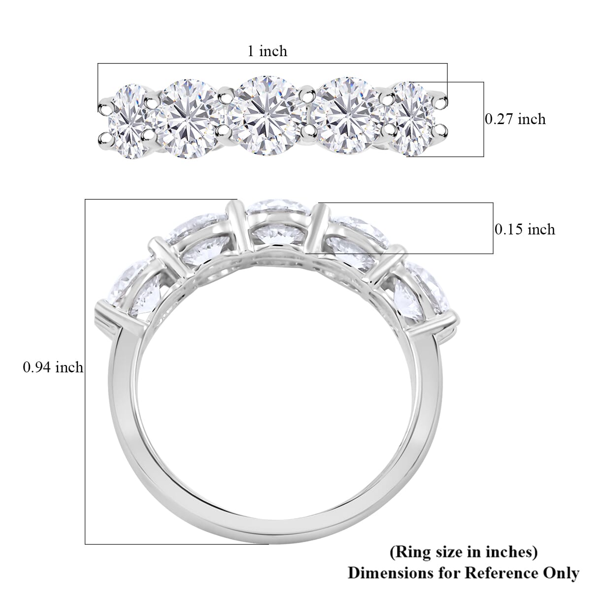 Vegas Closeout Luxuriant Lab Grown Diamond G VS 2.50 ctw Ring in 14K White Gold (Size 11.0) image number 4