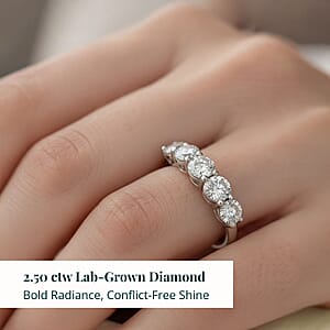 14K White Gold Luxuriant Lab Grown Diamond (G, VS) Ring (Size 11.5) 2.50 ctw