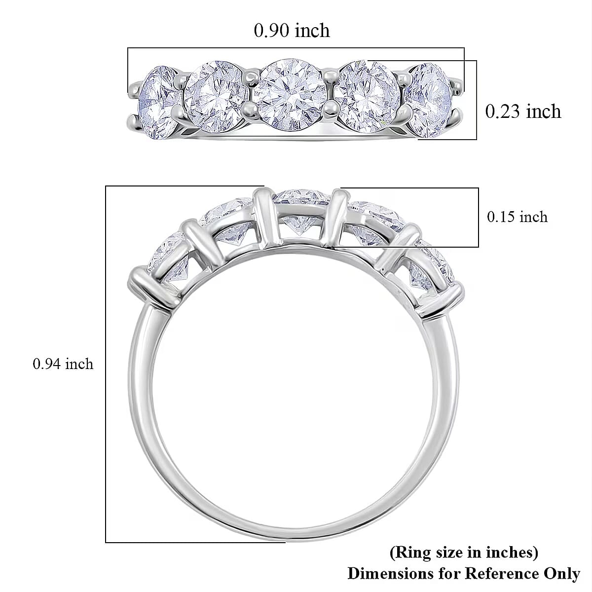 14K White Gold Luxuriant Lab Grown Diamond (G, VS) Ring (Size 12.0) 2.50 ctw image number 6
