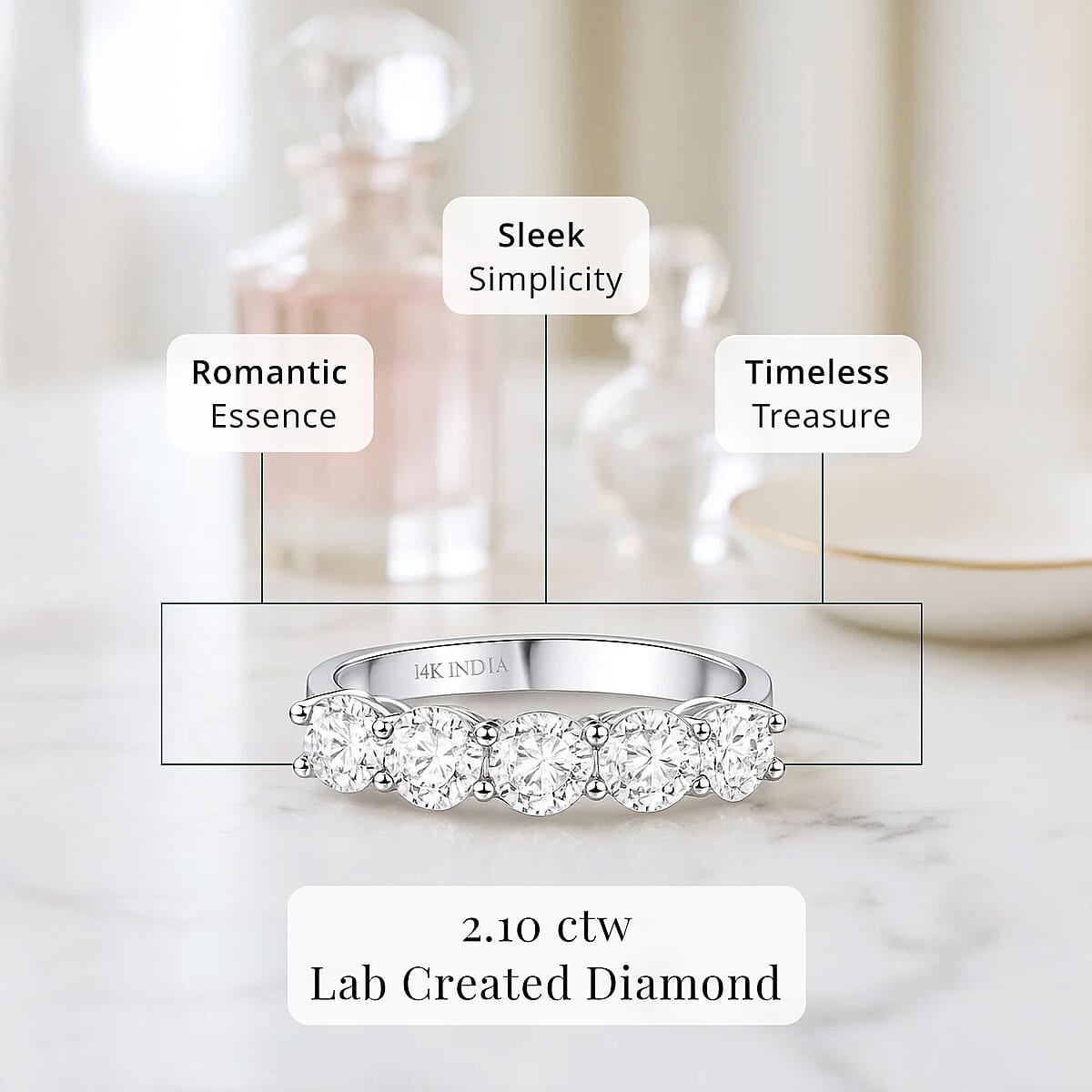 Luxuriant Lab Grown Diamond G VS 2.50 ctw Ring in 14K White Gold (Size 6.0) image number 4