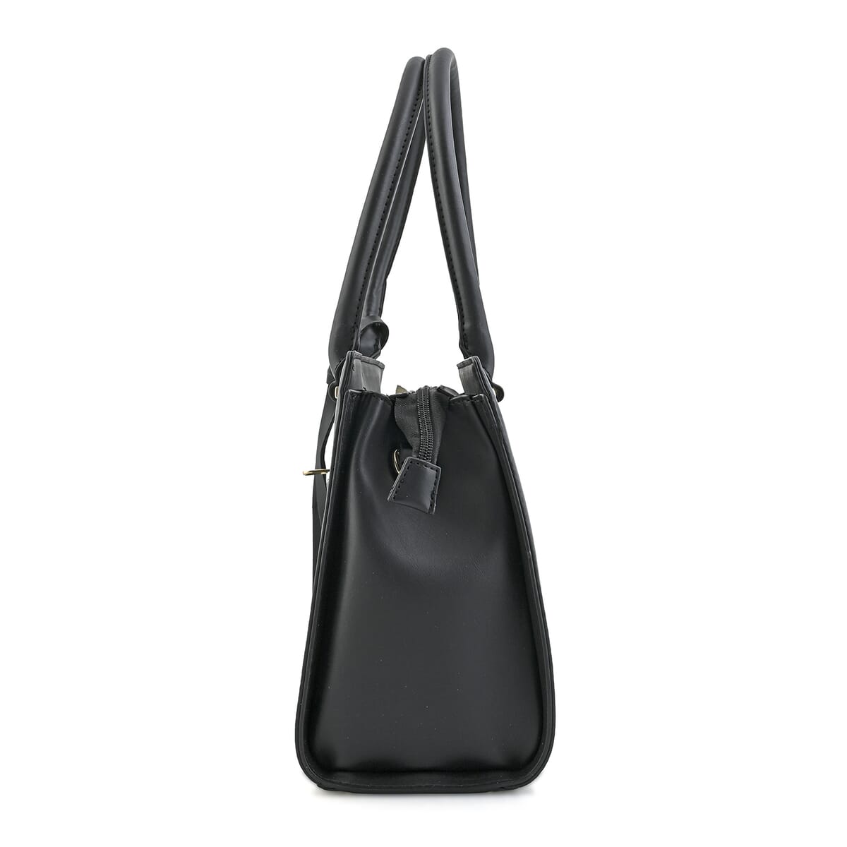 Cee Klein Black Faux Leather Shoulder Bag with Top Zipper image number 3