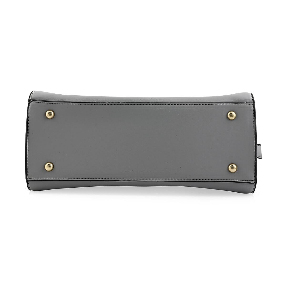 Cee Klein Gray Faux Leather Shoulder Bag with Top Zipper image number 4