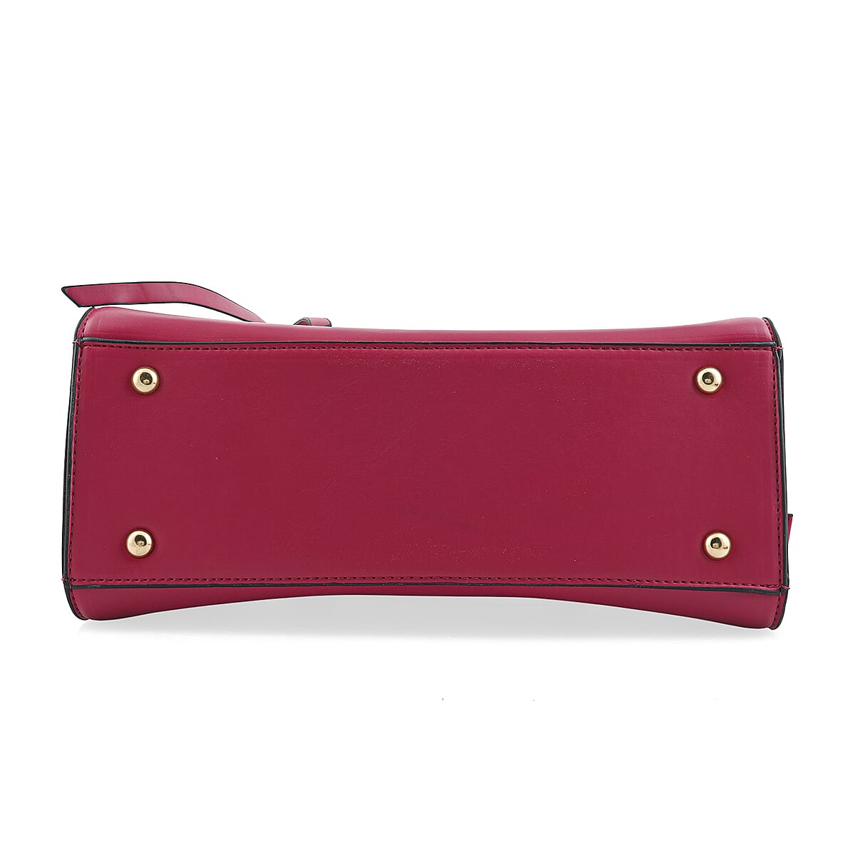 Cee Klein Fuchsia Faux Leather Shoulder Bag with Top Zipper  image number 4