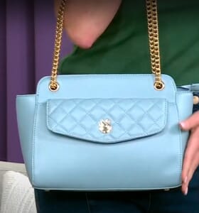 Gloria Vanderbilt Denim Quilted Faux Leather Shoulder Bag