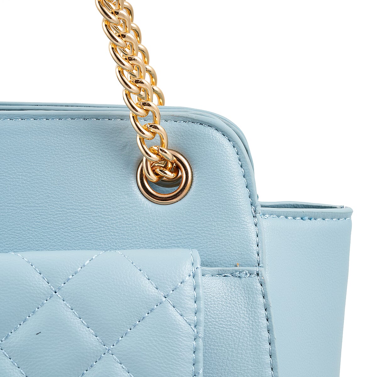 Gloria Vanderbilt Denim Quilted Faux Leather Shoulder Bag image number 2