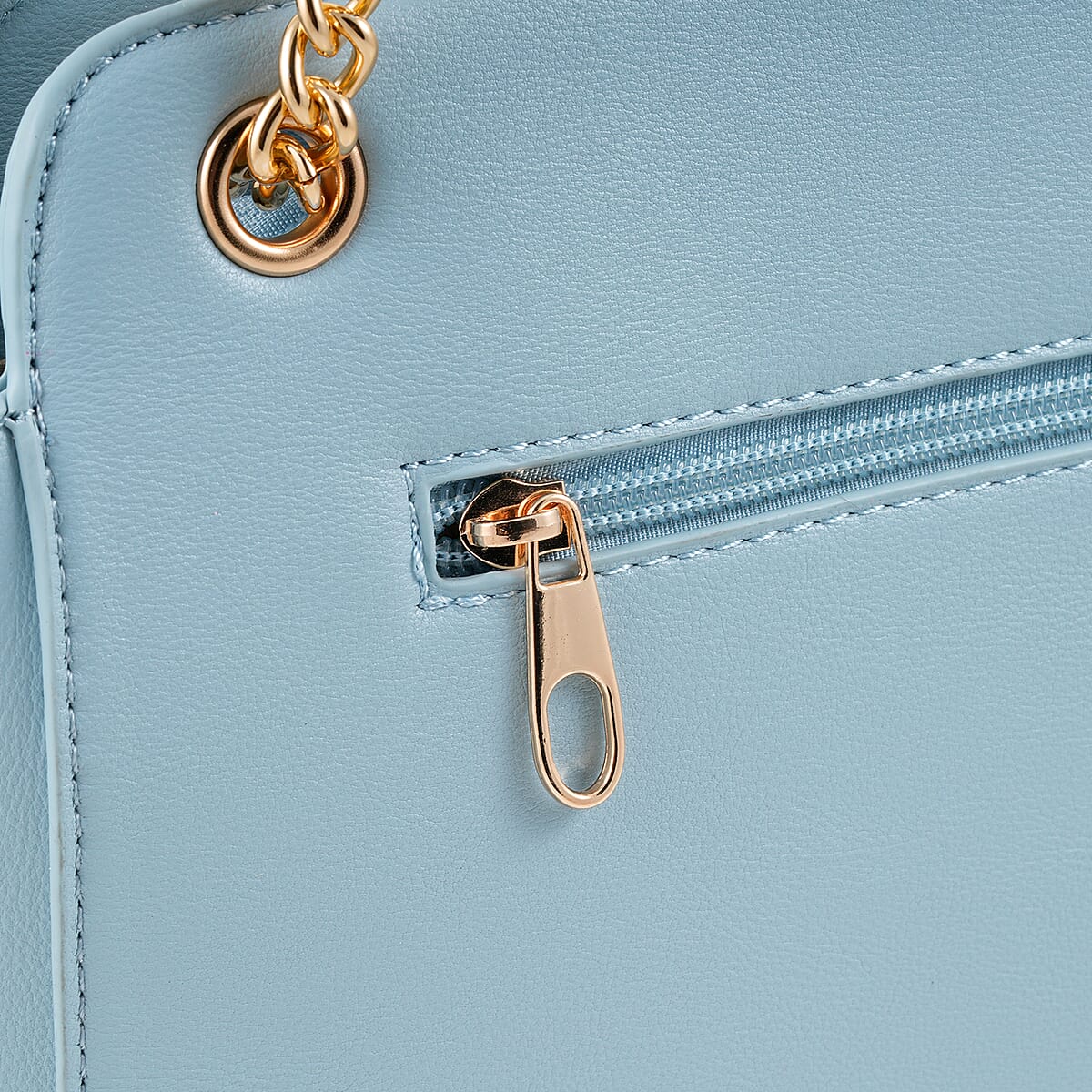 Gloria Vanderbilt Denim Quilted Faux Leather Shoulder Bag image number 4