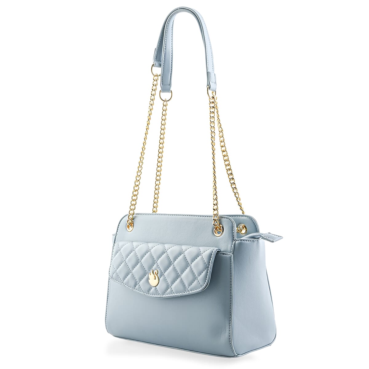 Gloria Vanderbilt Light Blue Quilted Faux Leather Shoulder Bag image number 1